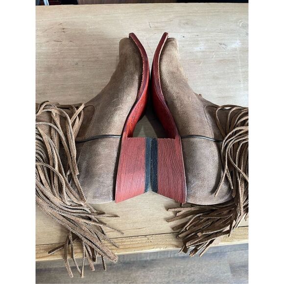 New J B Dillon JBW2242 Fringe Boots Snip Toe Short Booties Size 10B Cowgirl - Picture 12 of 14